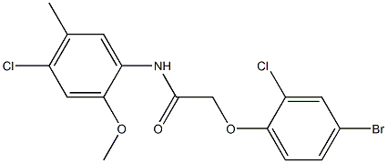 2-(4-bromo-2-chlorophenoxy)-N-(4-chloro-2-methoxy-5-methylphenyl)acetamide Struktur