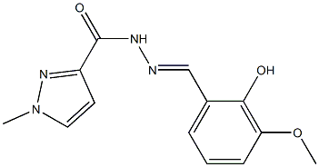 N'-[(E)-(2-hydroxy-3-methoxyphenyl)methylidene]-1-methyl-1H-pyrazole-3-carbohydrazide Struktur