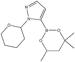 1-(Tetrahydro-2H-pyran-2-yl)-5-(4,4,6-trimethyl-1,3,2-dioxaborinan-2-yl)-1H-pyrazole Struktur