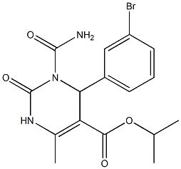 1,2,3,4-Tetrahydro-3-(carbamoyl)-6-methyl-2-oxo-4-(3-bromophenyl)pyrimidine-5-carboxylic acid isopropyl ester Struktur