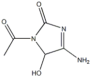 4-Amino-1-acetyl-2,5-dihydro-5-hydroxy-1H-imidazol-2-one Struktur