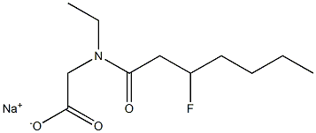 N-Ethyl-N-(3-fluoroheptanoyl)glycine sodium salt Struktur