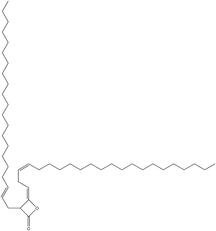 3-(2-Henicosenyl)-4-(3-docosen-1-ylidene)oxetan-2-one Struktur
