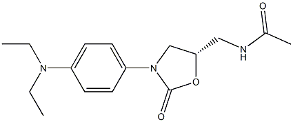 (5S)-5-Acetylaminomethyl-3-[4-diethylaminophenyl]oxazolidin-2-one Struktur