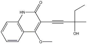 3-(3-ヒドロキシ-3-メチル-1-ペンチニル)-4-メトキシキノリン-2(1H)-オン 化學(xué)構(gòu)造式