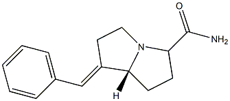 (7aR)-1-Benzylidenehexahydro-1H-pyrrolizine-5-carboxamide Struktur