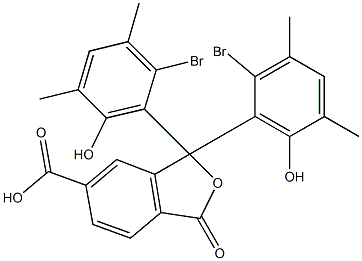 1,1-Bis(2-bromo-6-hydroxy-3,5-dimethylphenyl)-1,3-dihydro-3-oxoisobenzofuran-6-carboxylic acid Struktur