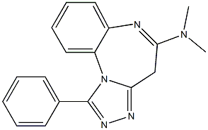 N,N-Dimethyl-1-phenyl-4H-[1,2,4]triazolo[4,3-a][1,5]benzodiazepine-5-amine Struktur