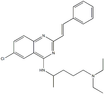 6-Chloro-4-(4-diethylamino-1-methylbutylamino)-2-[(E)-2-phenylethenyl]quinazoline Struktur