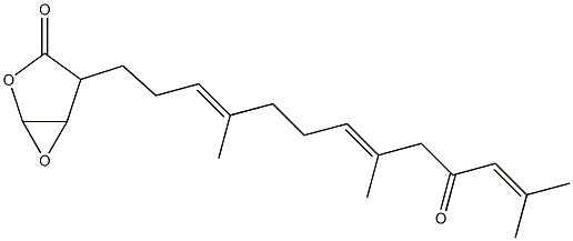 (6E,10E)-2,6,10-Trimethyl-13-[(4,5-epoxy-2-oxotetrahydrofuran)-3-yl]trideca-2,6,10-trien-4-one Struktur