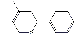 5,6-Dihydro-3,4-dimethyl-6-phenyl-2H-pyran Struktur