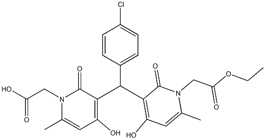 3,3'-(4-Chlorobenzylidene)bis(1,2-dihydro-4-hydroxy-6-methyl-2-oxopyridine-1-acetic acid ethyl) ester Struktur