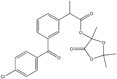 2-[3-(4-Chlorobenzoyl)phenyl]propanoic acid 2,2,5-trimethyl-4-oxo-1,3-dioxolan-5-yl ester Struktur