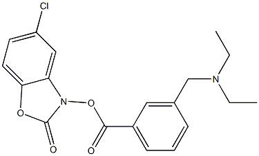 3-[(Diethylamino)methyl]benzoic acid (5-chloro-2,3-dihydro-2-oxobenzoxazol)-3-yl ester Struktur