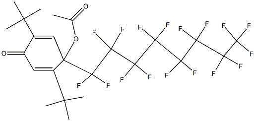 4-(Heptadecafluorooctyl)-4-acetoxy-2,5-di-tert-butyl-2,5-cyclohexadien-1-one Struktur