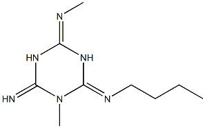 Hexahydro-1-methyl-6-(butylimino)-4-(methylimino)-2-imino-1,3,5-triazine Struktur