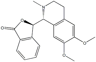 (3R)-3-[[(1R)-1,2,3,4-Tetrahydro-2-methyl-6,7-dimethoxyisoquinolin]-1-yl]isobenzofuran-1(3H)-one Struktur