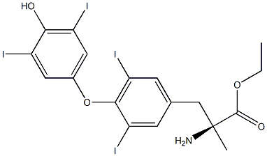(S)-2-Amino-3-[4-(4-hydroxy-3,5-diiodophenoxy)-3,5-diiodophenyl]-2-methylpropionic acid ethyl ester Struktur
