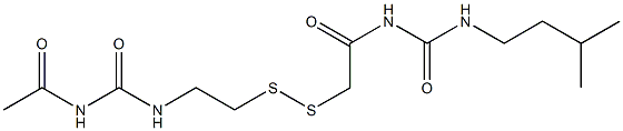 1-Acetyl-3-[2-[[(3-isopentylureido)carbonylmethyl]dithio]ethyl]urea Struktur