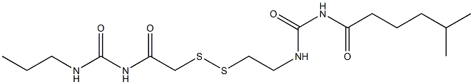 1-(5-Methylhexanoyl)-3-[2-[[(3-propylureido)carbonylmethyl]dithio]ethyl]urea Struktur