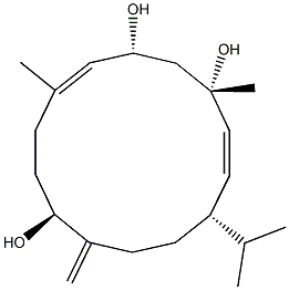 (3S,6E,8R,10S,11E,13S)-6,10-Dimethyl-13-(1-methylethyl)-2-methylene-6,11-cyclotetradecadiene-3,8,10-triol Struktur