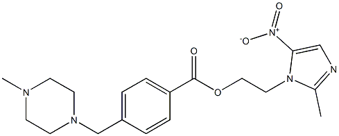 2-Methyl-5-nitro-1H-imidazole-1-ethanol 4-[(4-methylpiperazin-1-yl)methyl]-benzoate Struktur
