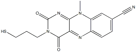 3-(3-Mercaptopropyl)-8-cyano-10-methylbenzo[g]pteridine-2,4(3H,10H)-dione Struktur