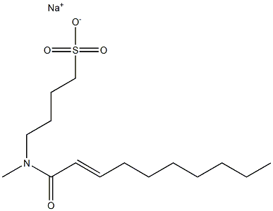 4-[N-(2-Decenoyl)-N-methylamino]-1-butanesulfonic acid sodium salt Structure