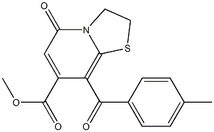 8-(4-Methylbenzoyl)-2,3-dihydro-5-oxo-5H-thiazolo[3,2-a]pyridine-7-carboxylic acid methyl ester Struktur