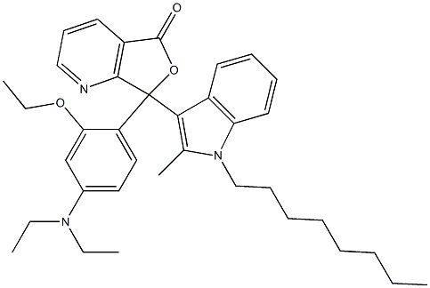3-[4-(Diethylamino)-2-ethoxyphenyl]-3-(2-methyl-1-octyl-1H-indol-3-yl)-4-azaphthalide Struktur
