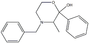 3-Methyl-2-phenyl-4-(phenylmethyl)morpholin-2-ol Struktur