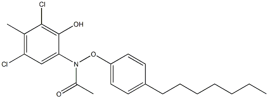 2-(4-Heptylphenoxyacetylamino)-4,6-dichloro-5-methylphenol Struktur