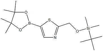 2-(tert-Butyl-dimethyl-silanyloxymethyl)-5-(4,4,5,5-tetramethyl-[1,3,2]dioxaborolan-2-yl)-thiazole Struktur