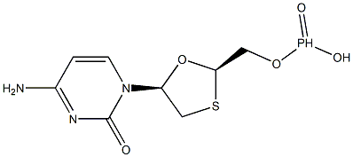 Phosphonic Acid Mono[[(2R,5S)-5-(4-amino-2-oxo-1(2H)-pyrimidinyl)-1,3-oxathiolan-2-yl]methyl] Ester, 1128100-81-1, 結(jié)構(gòu)式