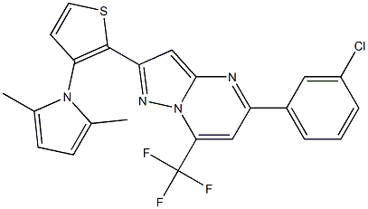 5-(3-chlorophenyl)-2-[3-(2,5-dimethyl-1H-pyrrol-1-yl)-2-thienyl]-7-(trifluoromethyl)pyrazolo[1,5-a]pyrimidine Structure