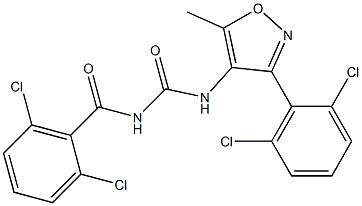 N-(2,6-dichlorobenzoyl)-N'-[3-(2,6-dichlorophenyl)-5-methylisoxazol-4-yl]urea Struktur