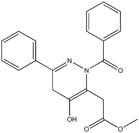 methyl 2-(2-benzoyl-4-hydroxy-6-phenyl-2,5-dihydropyridazin-3-yl)acetate Struktur