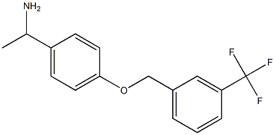 1-(4-{[3-(trifluoromethyl)phenyl]methoxy}phenyl)ethan-1-amine Struktur