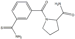 1-[(3-carbamothioylphenyl)carbonyl]pyrrolidine-2-carboxamide Struktur