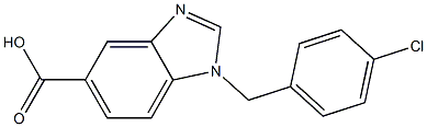 1-[(4-chlorophenyl)methyl]-1H-1,3-benzodiazole-5-carboxylic acid Struktur