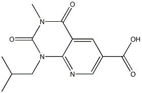 1-isobutyl-3-methyl-2,4-dioxo-1,2,3,4-tetrahydropyrido[2,3-d]pyrimidine-6-carboxylic acid Struktur