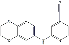 2-(2,3-dihydro-1,4-benzodioxin-6-ylamino)isonicotinonitrile Struktur