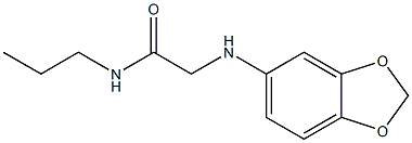 2-(2H-1,3-benzodioxol-5-ylamino)-N-propylacetamide Struktur