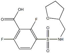 2,6-difluoro-3-[(oxolan-2-ylmethyl)sulfamoyl]benzoic acid Struktur