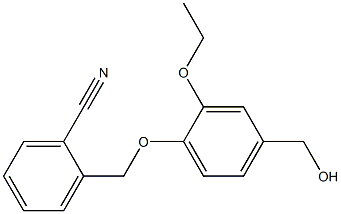 2-[2-ethoxy-4-(hydroxymethyl)phenoxymethyl]benzonitrile Struktur