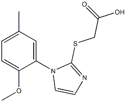 2-{[1-(2-methoxy-5-methylphenyl)-1H-imidazol-2-yl]sulfanyl}acetic acid Struktur