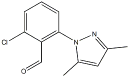 2-chloro-6-(3,5-dimethyl-1H-pyrazol-1-yl)benzaldehyde Struktur