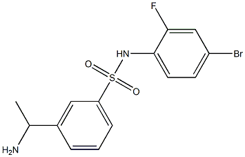 3-(1-aminoethyl)-N-(4-bromo-2-fluorophenyl)benzene-1-sulfonamide Struktur