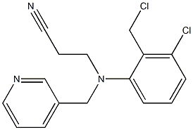 3-{[3-chloro-2-(chloromethyl)phenyl](pyridin-3-ylmethyl)amino}propanenitrile Struktur