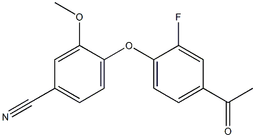 4-(4-acetyl-2-fluorophenoxy)-3-methoxybenzonitrile Struktur